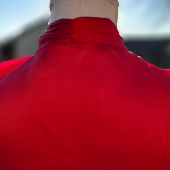 Kate Spade Opera Red Large Bow Abrielle Blouse - Picture 6 of 7